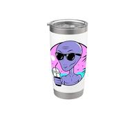 Cool Alien Drinking Summer Juice Illustration Graphic Design Bicchiere termico in acciaio inox doppia parete