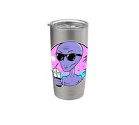 Cool Alien Drinking Summer Juice Illustration Graphic Design Bicchiere termico in acciaio inox doppia parete