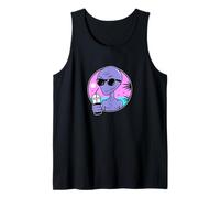 Cool Alien Drinking Summer Juice Illustration Graphic Design Canotta