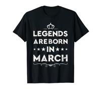 Cool All Legends Are Born In March, March Birthday Month Maglietta