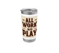 Cool All Work and No Play Emblem per ragazzi e ragazze Bicchiere termico in acciaio inox doppia parete