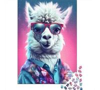 Cool Alpaca Puzzle da Pezzi Fashionable Pet 1000 Pezzi Carta Riciclata Per Donne, Regali Per Uomini Puzzle Estremamente Difficile E Stimolante 52x38cm/1000pcs