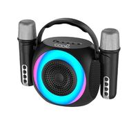 Cool Altoparlante Bluetooth universale Musica 6 W Mini Karaoke Party + 2 microfoni neri