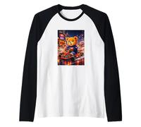 Cool Amazing Teddy Bear Karting Race of Champions Graphic Maglia con Maniche Raglan