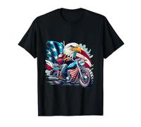 Cool America Bald Eagle nei panni di un motociclista divertente Maglietta