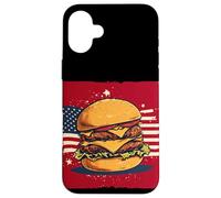 Cool America Burger Costume in colori patriottici Custodia per iPhone 16 Plus