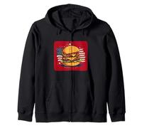Cool America Burger Costume in Colori patriottici Felpa con Cappuccio