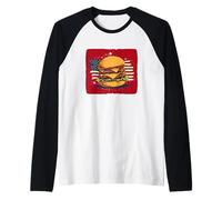 Cool America Burger Costume in Colori patriottici Maglia con Maniche Raglan