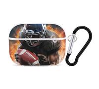 Cool American Football AirPod Pro Case, cover rigida antigraffio in policarbonato con portachiavi, AirPod Pro 2°/1° custodia accessori per donne e uomini, stile bianco