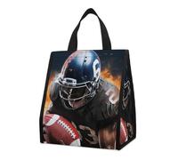 Cool American Football - Borsa termica per il pranzo, per donne e uomini, riutilizzabile, grande, a prova di perdite, pieghevole, portatile, per lavoro, campeggio, picnic