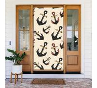 Cool Anchor Print Door Covers Decorative, Decorazioni per porta per interni/esterni, primavera, estate, autunno, inverno, Halloween, Natale, decorazioni per la casa