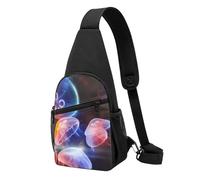 Cool Animal White Polar Bear Stampato Sling Bag per donne uomini Crossbody Borsa a tracolla Casual Daypack per Viaggi Escursionismo Corsa, Medusa colorata., One Size, Zaino da escursionismo