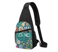 Cool Animal White Polar Bear Stampato Sling Bag per donne uomini Crossbody Borsa a tracolla Casual Daypack per Viaggi Escursionismo Corsa, Tema della scienza dei cartoni animati., One Size, Zaino da