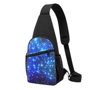 Cool Animal White Polar Bear Stampato Sling Bag per donne uomini Crossbody Borsa a tracolla Casual Daypack per Viaggi Escursionismo Corsa, Stelle splendenti blu, One Size, Zaino da escursionismo