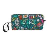 Cool Animal White Polar Bear Stampe Travel Makeup Bag Trousse, Portatile Semplice Cerniera Trucco Organizer Caso per le Donne, Tema della scienza dei cartoni animati., One Size, Astuccio per trucchi