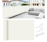 COOL AREA Frangivisto Balcone 75x500cm per Protezione Copri Ringhiera Balcone Impermeabile Anti-UV Recinzione Copertura per Privacy Balcone Esterno Terrazza Giardino,Beige