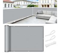 COOL AREA Frangivisto Balcone 90x600cm per Protezione Copri Ringhiera Balcone Impermeabile Anti-UV Recinzione Copertura per Privacy Balcone Esterno Terrazza Giardino,Grigio Chiaro