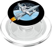 Cool Astronaut Riding a Launch Rocket Illustration PopSockets PopGrip per MagSafe