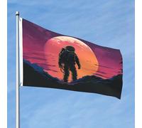 Cool Astronauta Bandiera 2x3 Ft Double Sided No Fade Welcome Garden Flag Yard Flag Con Ottone Outdoor Banner Decor Per Cortile Portico Prato Decor