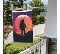 Cool Astronauta Bandiera 2x3 Ft Outdoor Indoor Primavera Estate Autunno Inverno Giardino Bandiere con Occhiello Verticale Doppio Lato Festività Bandiere Banner per Decorazioni Cortile