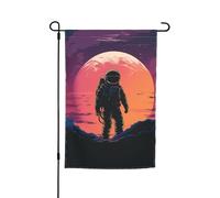 Cool Astronauta Garden Flag 30,5 x 45,7 cm Primavera Estate Autunno Inverno Bandiere Stagionali Bandiere Bifacciali Bandiere Festività Banner Outdoor Indoor Yard Bandiera per Decorazioni per la Casa