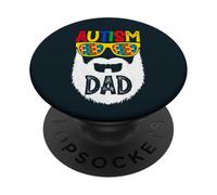 Cool Autism Dad - Funny Bearded Puzzle Consapevolezza Padre PopSockets PopGrip Adesivo