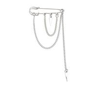 Cool Awl Spilla Doppio Strato Nappe Catena Risvolto Pin Fibbia Squisito Metallo Alla Moda Unisex Distintivi Uomo Vestito, 7cm x 5cm x 1cm, Metallo, Nessuna pietra preziosa