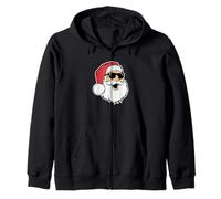 Cool Babbo Natale con Occhiali da Sole Felpa con Cappuccio