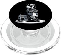 Cool Badger In Sunglasses With Boombox Retro 80s Vibe Iconic PopSockets PopGrip per MagSafe