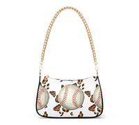 Cool Baseballs Stampa Leopardo Bianco Hobo Totes Borse Della Borsa Della Borsa Delle Donne Della Borsa Medio Pittura A Spalla Borsa Estetica Chiusura