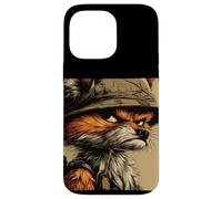 Cool Battlefield Fox con casco per gli amanti del campo di battaglia Custodia per iPhone 14 Pro Max