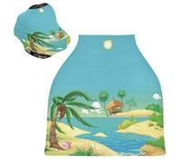 Cool Beach Island Passeggino Tettoia Copri Seggiolino Copertura Infermieristica Auto per Bambini per L'Allattamento Al Seno Morbido Traspirante Elastica Tettuccio