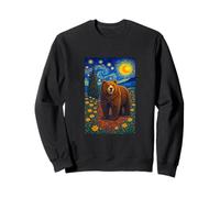 Cool Bear in The Starry Night Painting Concept Graphic Art Felpa