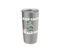 Cool Bearded Dragon Keep Calm And Beard On Drago Barbuto Bicchiere termico in acciaio inox doppia parete