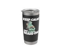 Cool Bearded Dragon Keep Calm And Beard On Drago Barbuto Bicchiere termico in acciaio inox doppia parete