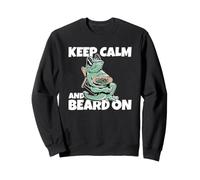 Cool Bearded Dragon Keep Calm And Beard On Drago Barbuto Felpa