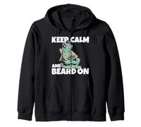 Cool Bearded Dragon Keep Calm And Beard On Drago Barbuto Felpa con Cappuccio