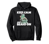 Cool Bearded Dragon Keep Calm And Beard On Drago Barbuto Felpa con Cappuccio