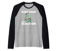 Cool Bearded Dragon Keep Calm And Beard On Drago Barbuto Maglia con Maniche Raglan
