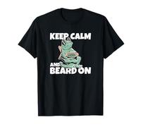 Cool Bearded Dragon Keep Calm And Beard On Drago Barbuto Maglietta