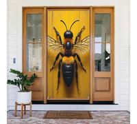 Cool Bee stampa gialla n. 24 coperture decorative per porte, striscione per interni ed esterni, primavera, estate, autunno, inverno, Halloween, Natale, decorazioni per la casa
