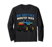 Cool Big Brother Monster Truck Family Matching Outfit Maglia a Manica
