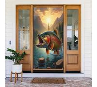 Cool Big Fish Stampa No.28 Coperture decorative per porta, decorazione per interni ed esterni, primavera, estate, autunno, inverno, Halloween, Natale, decorazioni per la casa