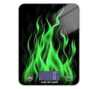 Cool - Bilancia da cucina a fiamma fluorescente nera, facile da pulire, per alimenti, 5 kg/5 g, pesa in grammi, con 4 unità per cuocere la perdita di peso (batterie non incluse)
