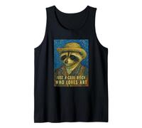Cool Bitch Art Lover Racoon Selfie Stile Pittura Vincent Van Gogh Canotta