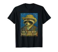 Cool Bitch Art Lover Racoon Selfie Stile Pittura Vincent Van Gogh Maglietta