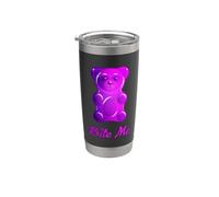 Cool Bite Me Colorful Gummy Bear Candy Illustration Graphic Bicchiere termico in acciaio inox doppia parete
