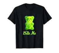 Cool Bite Me Colorful Gummy Bear Candy Illustration Graphic Maglietta