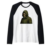 Cool Black Army Soldier in Gaming Mission Fighting Graphic Maglia con Maniche Raglan