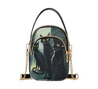 Cool Black Cats - Borsa a tracolla trapuntata con tracolla a catena, da donna, elegante, piccola borsa per viaggi e uso quotidiano